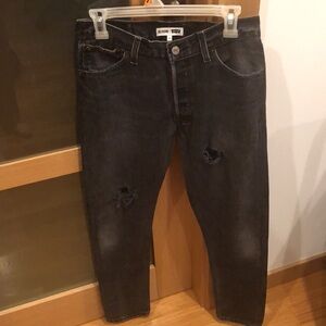 LEVI’S RE/DONE High-Waisted Light Black / Dark Grey Distressed Jeans